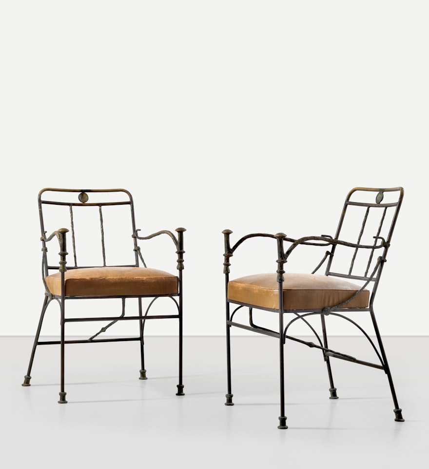 Pair of "Pommeaux de canne" Armchairs by Diego Giacometti