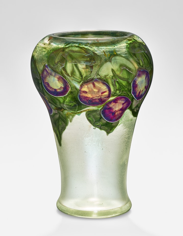 Important Exhibition "Morning Glory" Paperweight Vase by Tiffany Studios