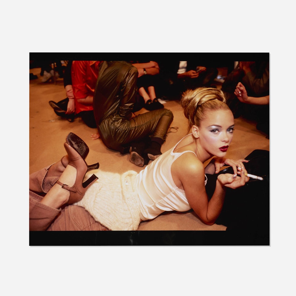 James backstage at Lagerfeld show, Paris by Nan Goldin