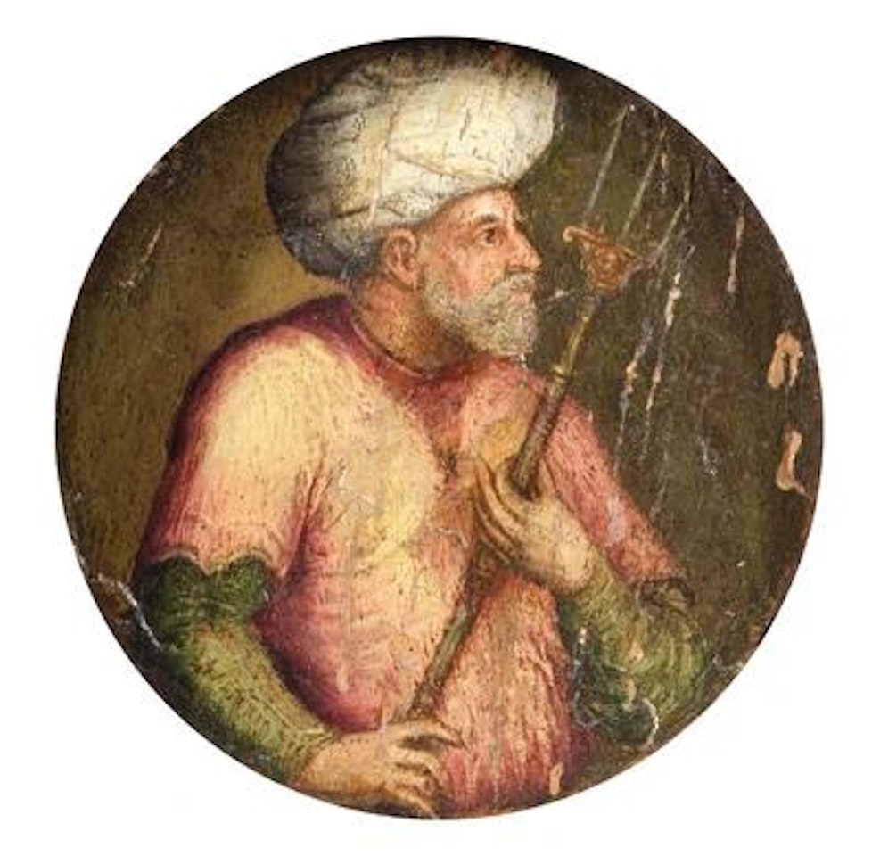 Portrait of Khair ed-Din Barbarossa (1478-1546), half-length, holding a trident by Florentine School