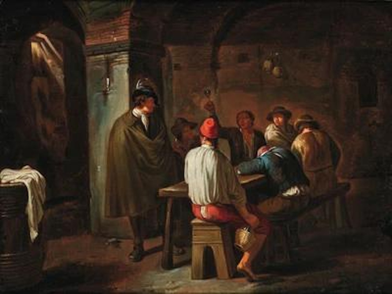 A tavern interior by Flemish School