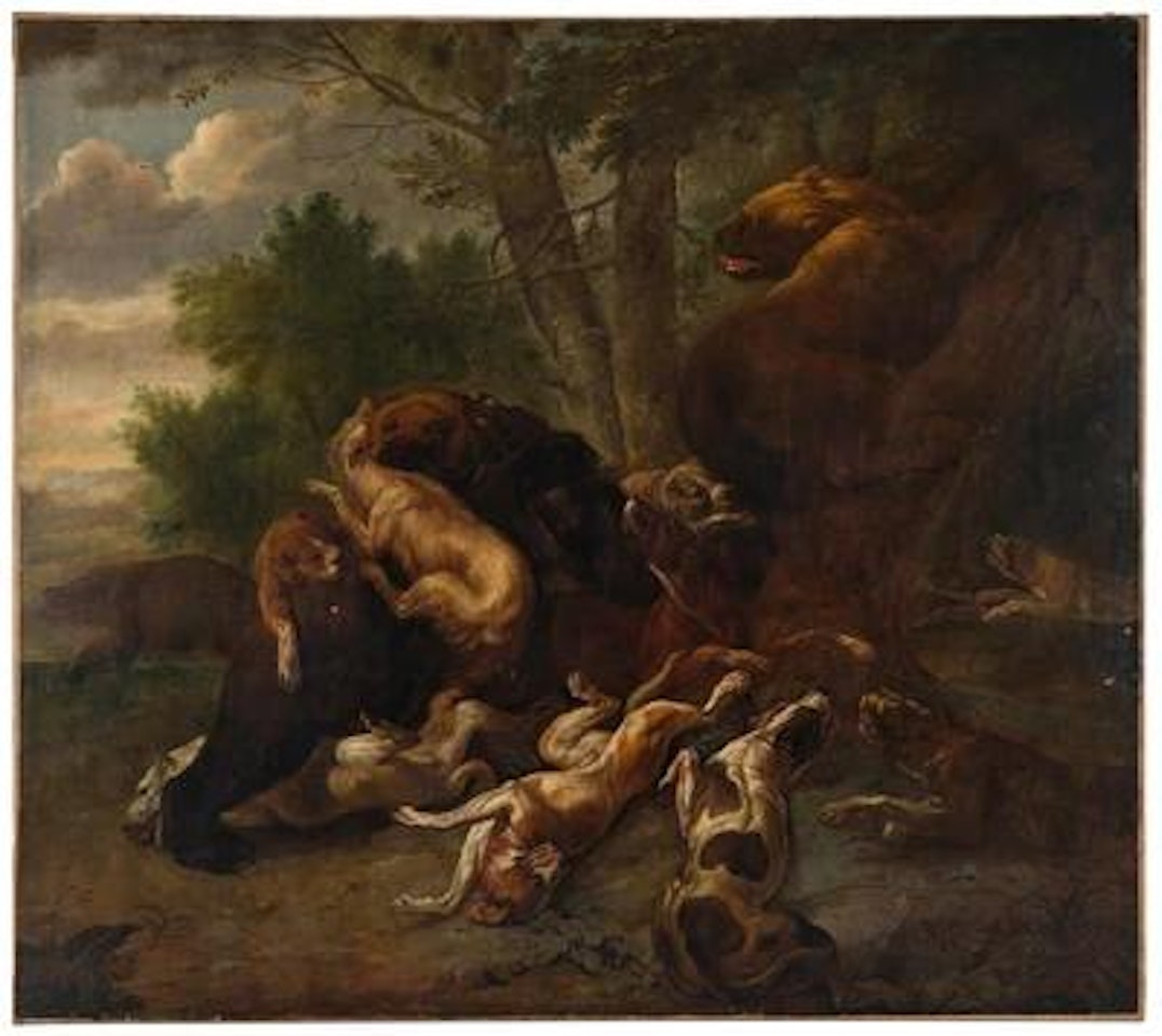 A bear hunting scene by Frans Snyders