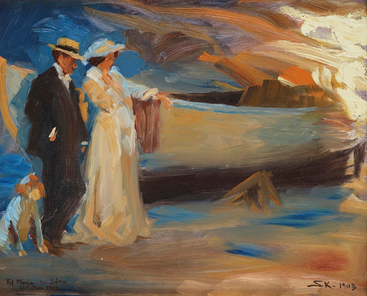Marie Krøyer and Hugo Alfvén, composition study for "Midsummer Eve Bonfire" by Peder Severin Kröyer