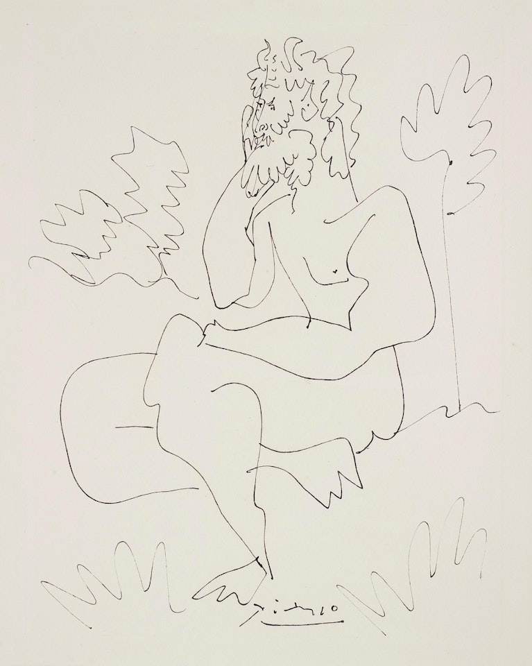 "Thoughtful man" from "Les cavalliers d"ombre" by Pablo Picasso