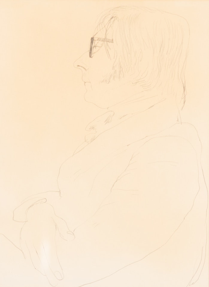 Portrait Study of Sir Roy Strong half-length, in profile by David Hockney