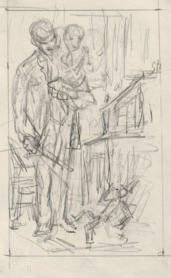 Violinist and jumping jack by Alfred Kubin