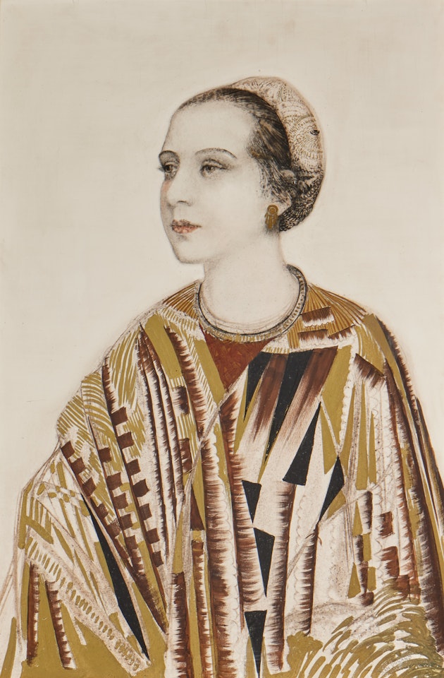 Portrait of Madame Fontaine (Study for a Lacquer Panel) by Jean Dunand