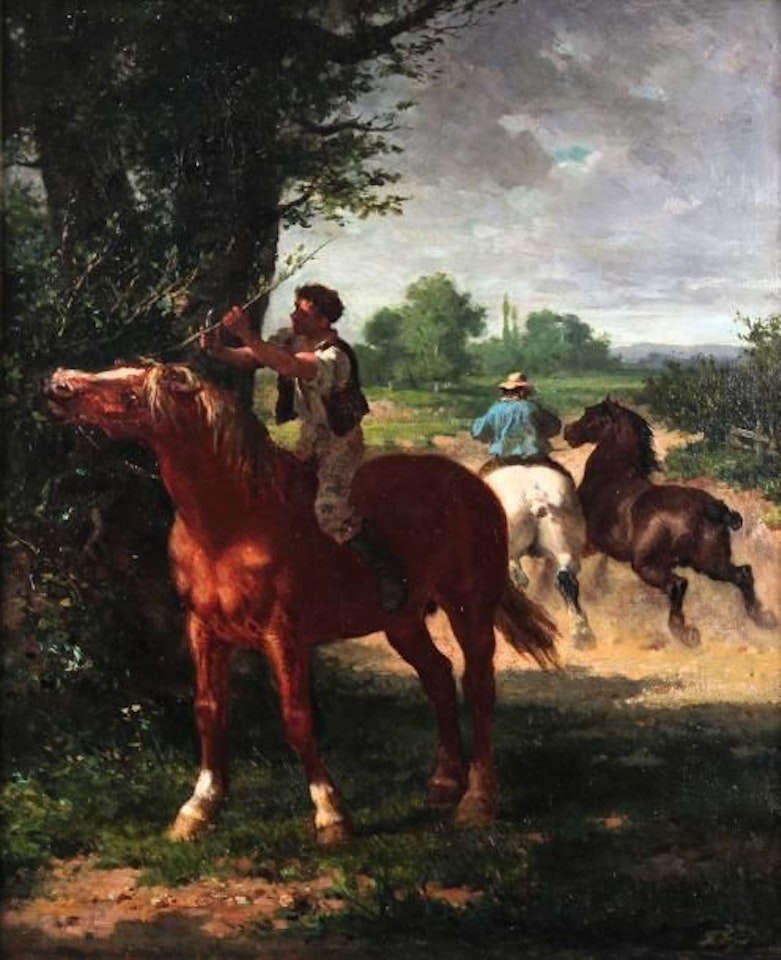 Horses in the Countryside by French School