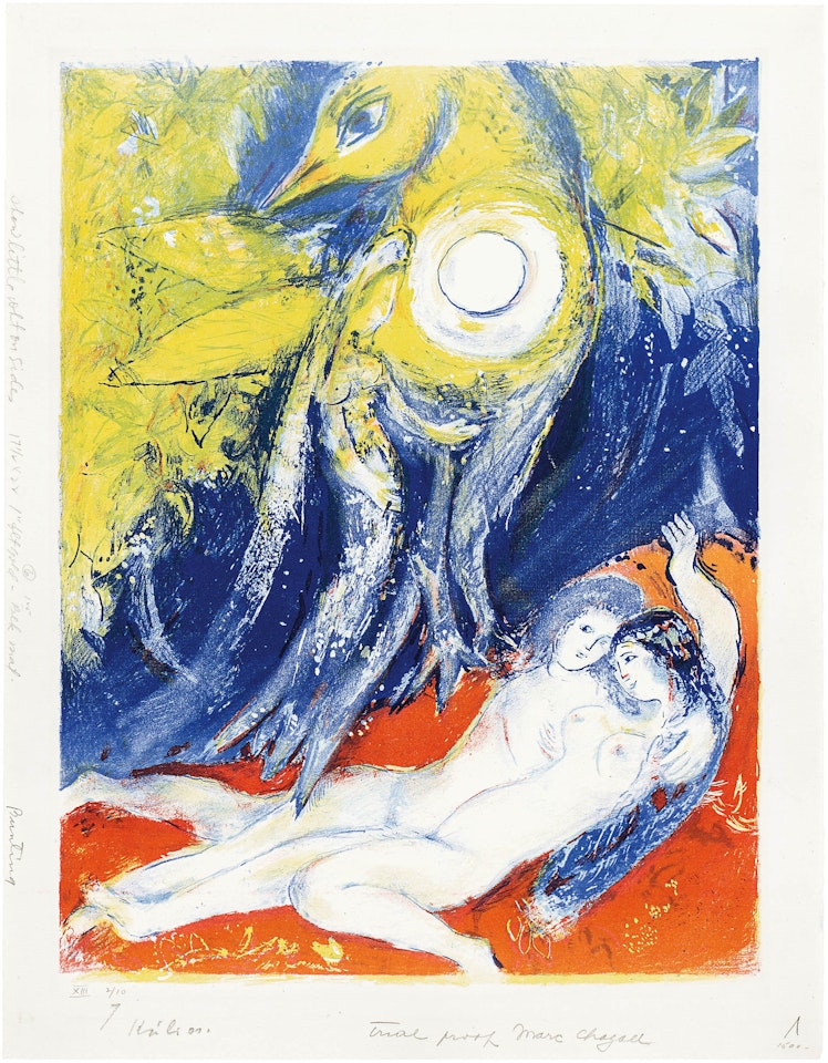 Plate 13 of the Album : Four Tales from the Arabian Nights by Marc Chagall