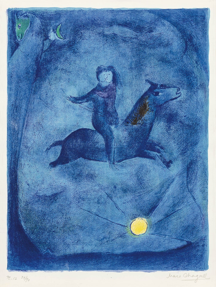 Plate 12 of the Album : Four Tales from the Arabian Nights by Marc Chagall