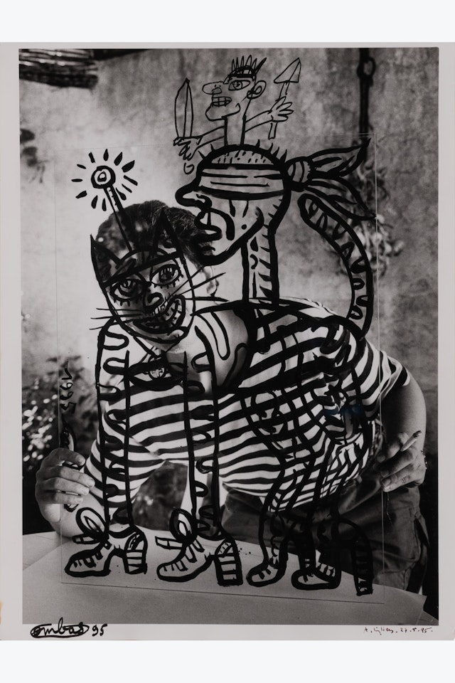 Chat tatoué deux fois by Robert Combas