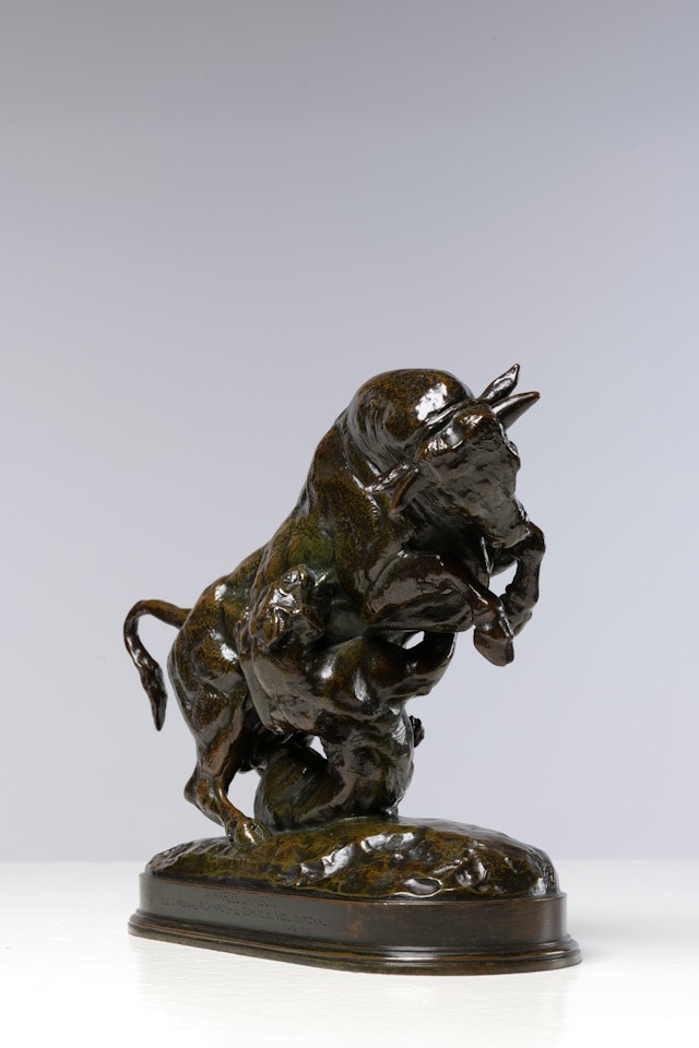 Taureau attaqué par un tigre by Antoine-Louis Barye