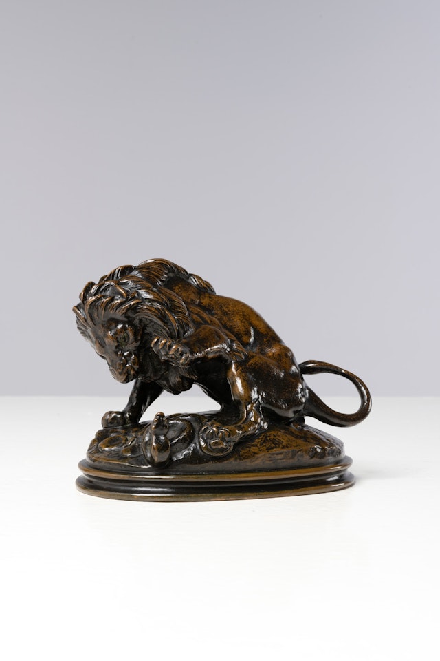 Lion au serpent n°3 by Antoine-Louis Barye