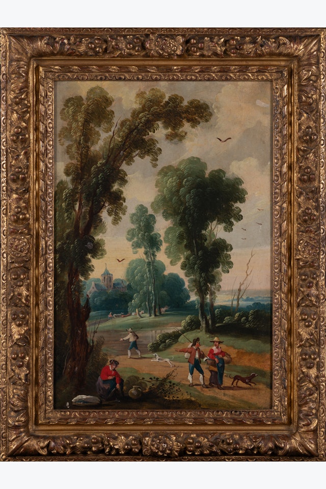 Promoters in a landscape by Flemish School