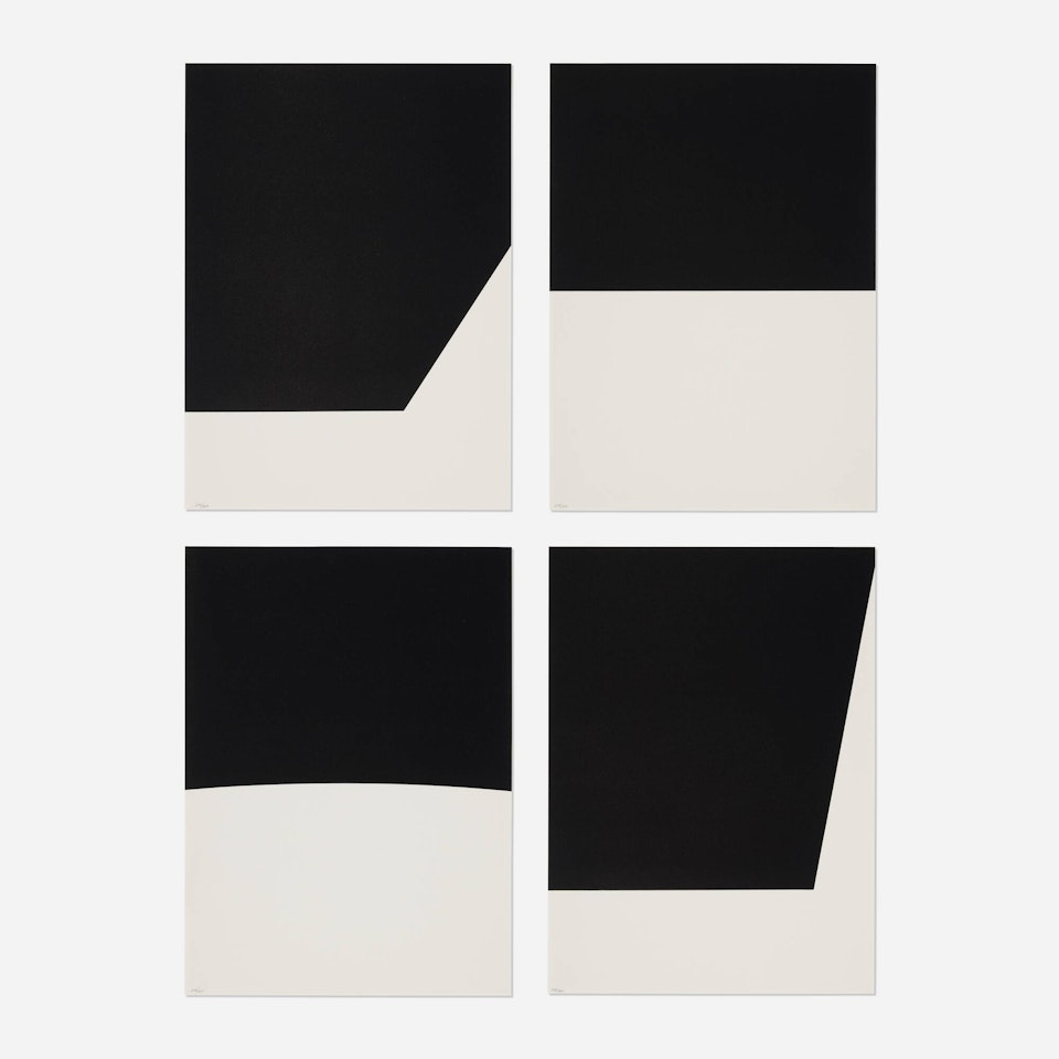 Four works from Un coup de dés jamais n"abolira le hasard (by Stéphane Mallarmé) by Ellsworth Kelly