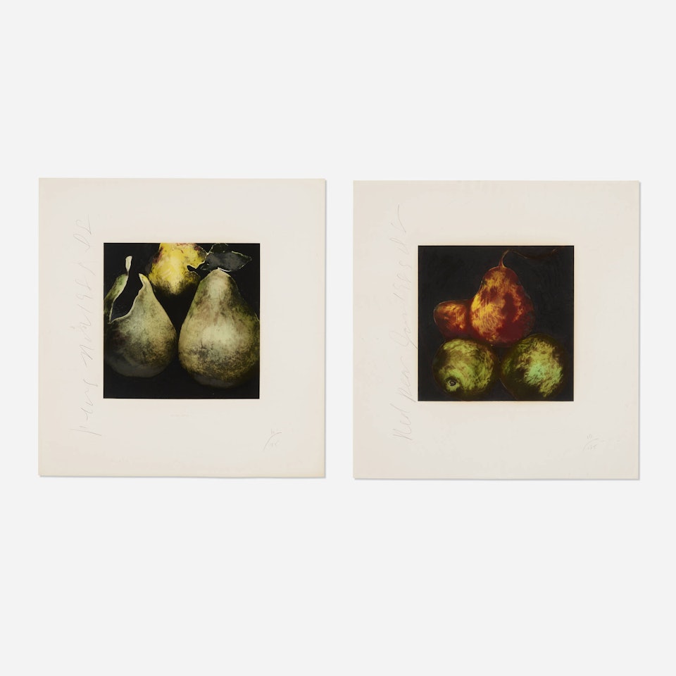 Pears; Red Pear (two works) by Donald Sultan