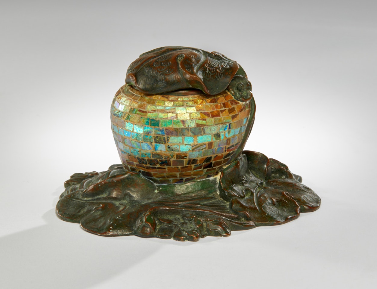 "Butterfly" Mosaic Inkstand by Tiffany Studios