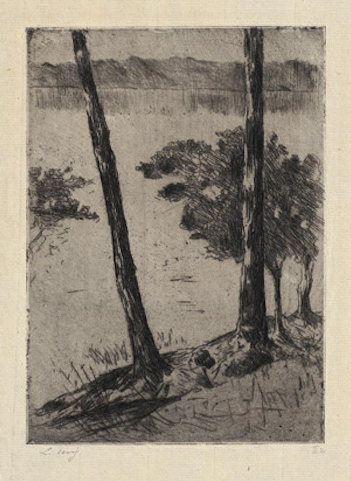 Sitting couple on the Havel by Lesser Ury