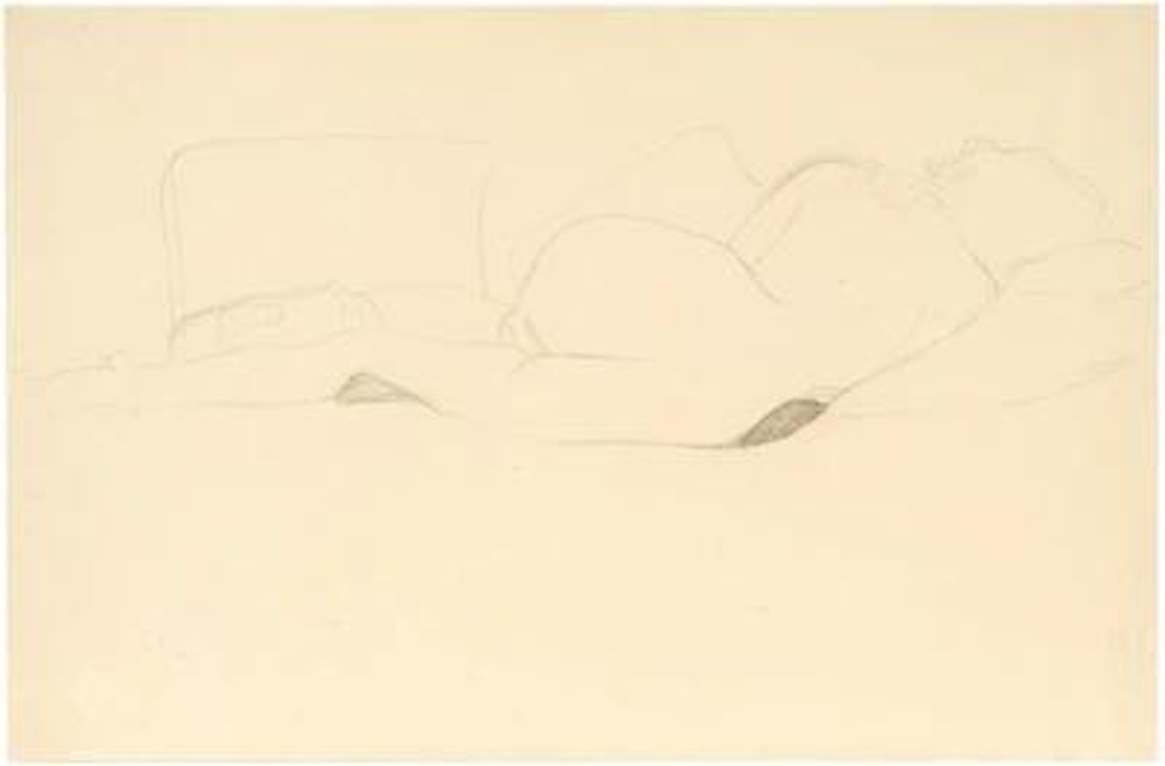 Reclining Nude Seen from Behind. Study for "Wasserschlangen II" by Gustav Klimt