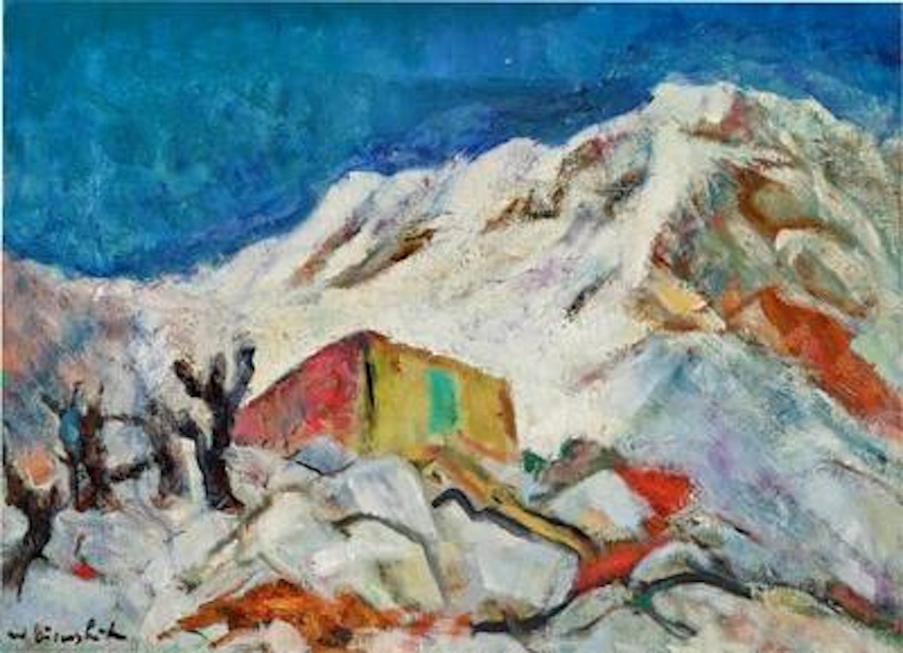 "Cabanon devant la montagne des Goudes" (Chalk Cliffs in the Drôme) by Willy Eisenschitz