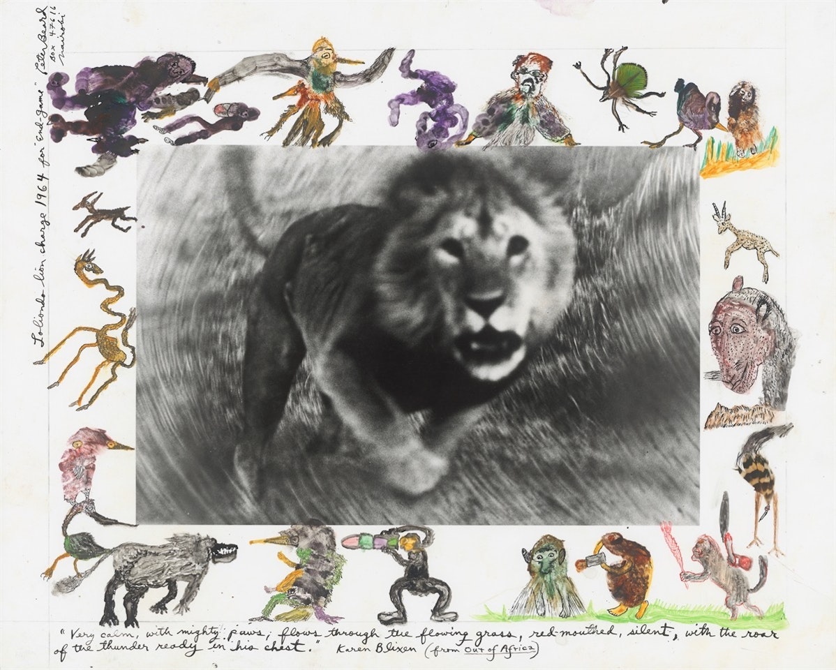 Loliondo Lion Charge by Peter Beard