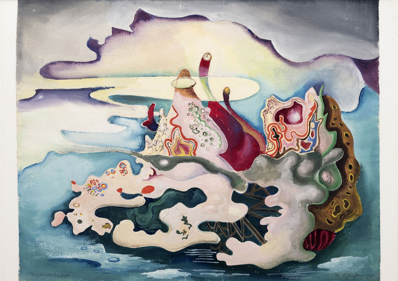 Surrealist landscape by Rudolf Schlichter