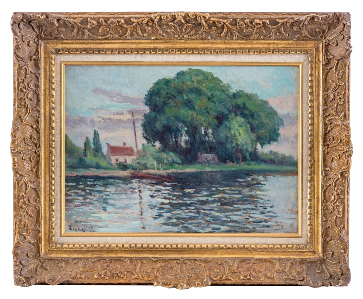 Banks of the Seine near Rolleboise, the Bac de Guernes by Maximilien Luce