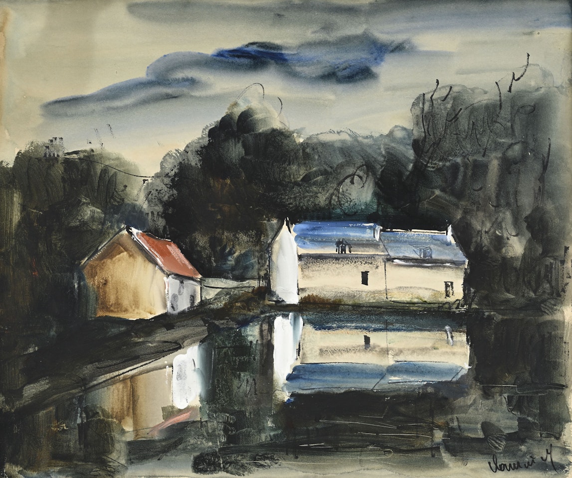 “Houses by the water” by Maurice de Vlaminck