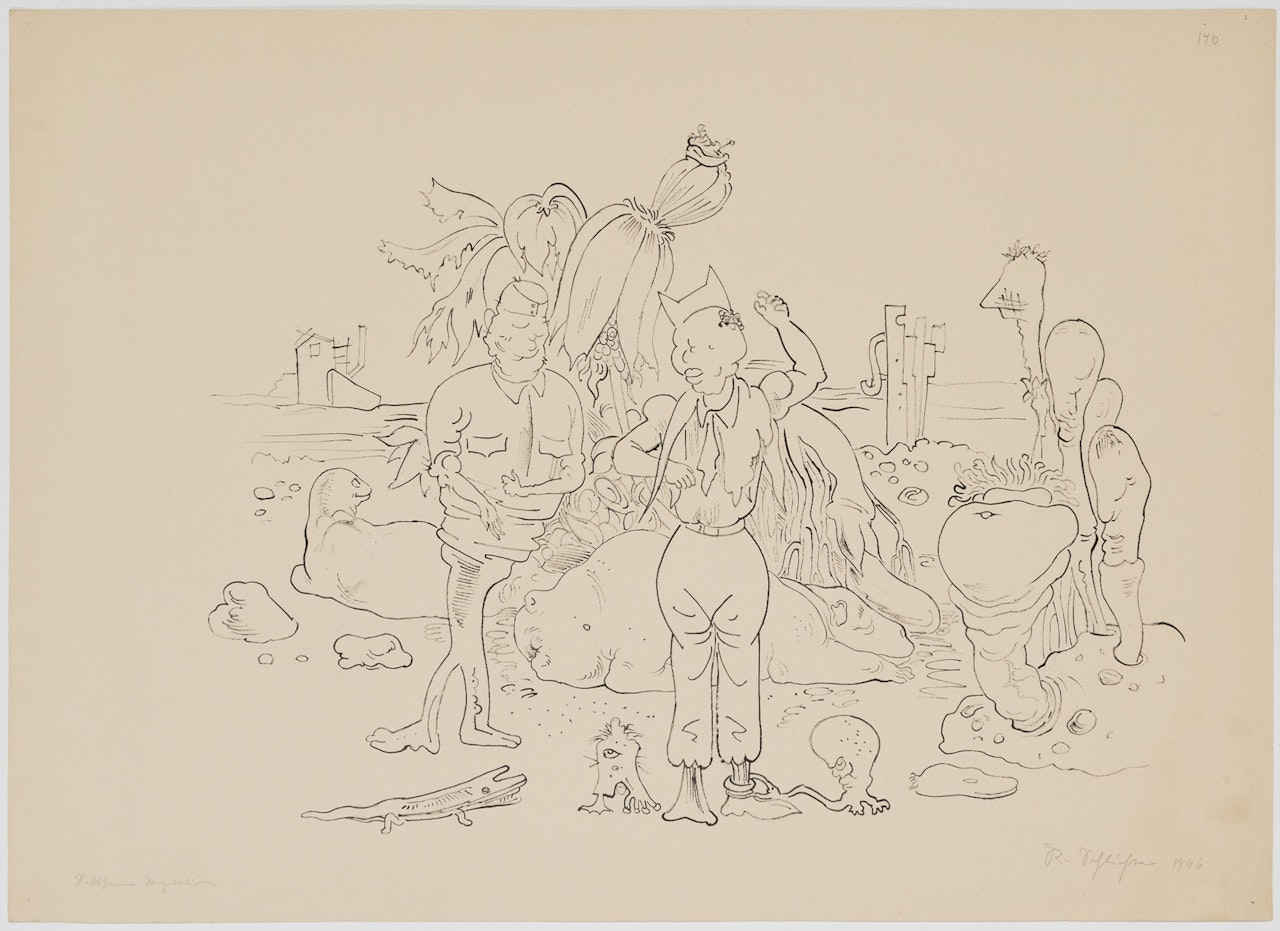 Gewächse, drawing after the atomic victory by Rudolf Schlichter