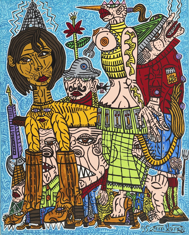 "The gang of joyful sad people" by Robert Combas