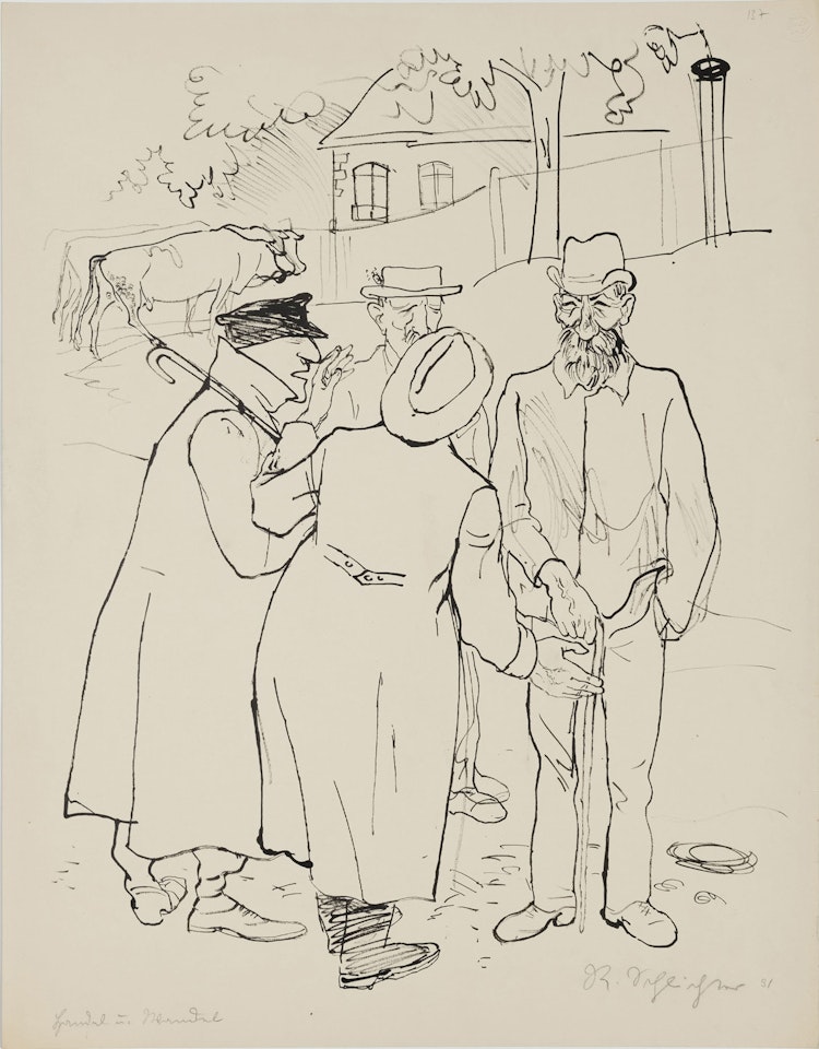 Discussion in the countryside by Rudolf Schlichter