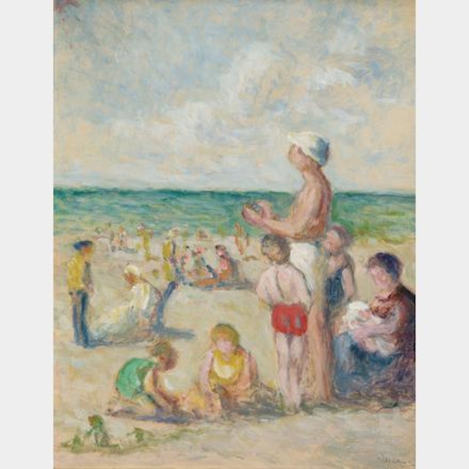 "On the beach at Tréport" by Maximilien Luce
