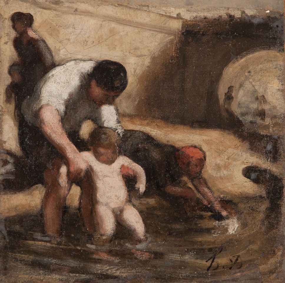 "The first bath" by Honoré Daumier