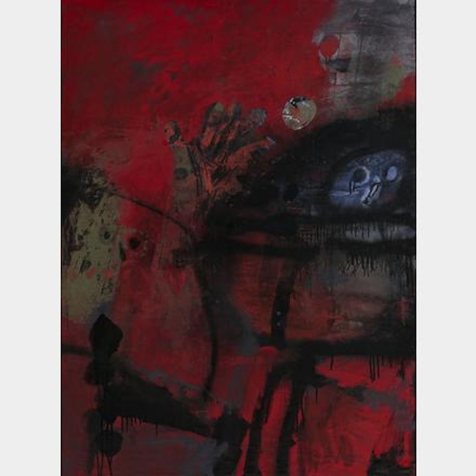 "Warrior with a red background, no. 7" by Antoni Clavé