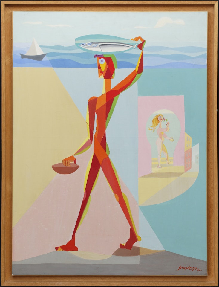 Fisherman and pink nude by Leopold Survage
