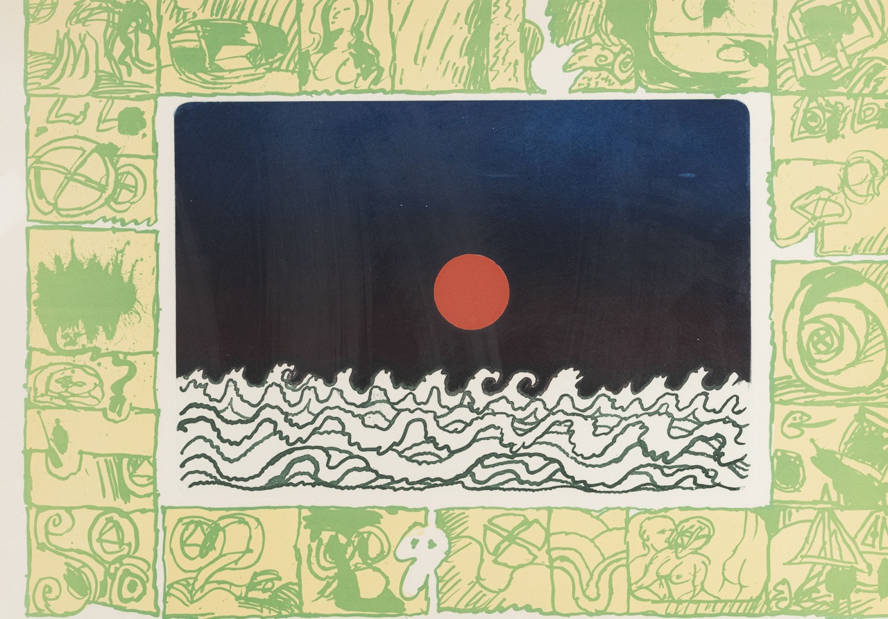 "Sun neck cut" by Pierre Alechinsky