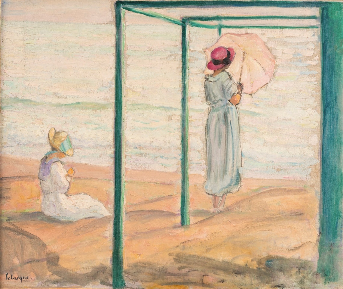 “Two young girls in front of the sea” by Henri Lebasque
