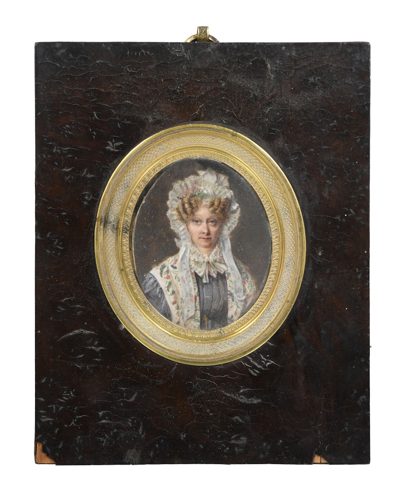 portrait in miniature on ivory, France by French School