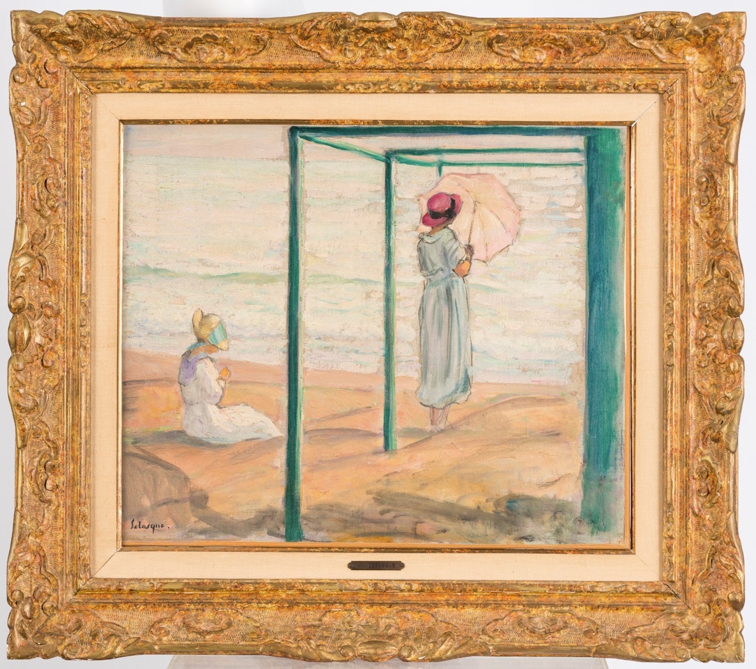 “Two young girls in front of the sea” by Henri Lebasque