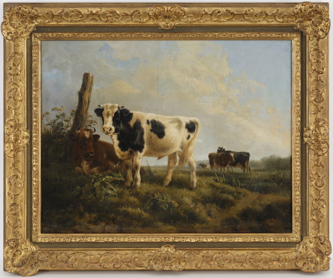Cows in the meadow by Henriette Ronner-Knip