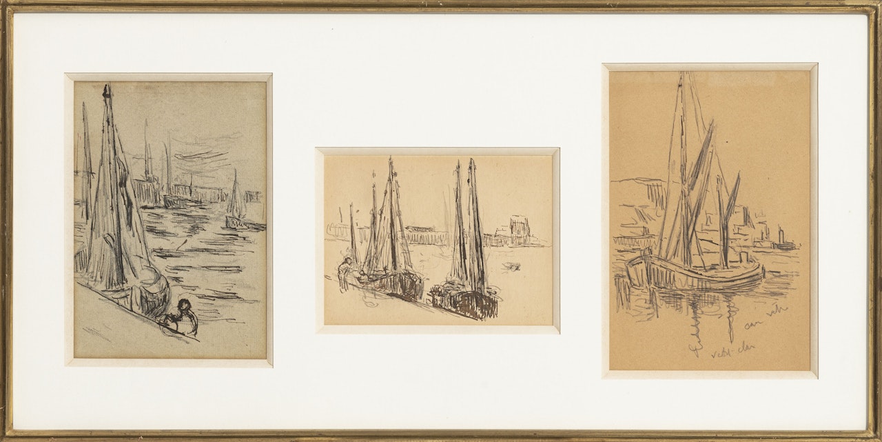 Port scenes, studies by Maximilien Luce
