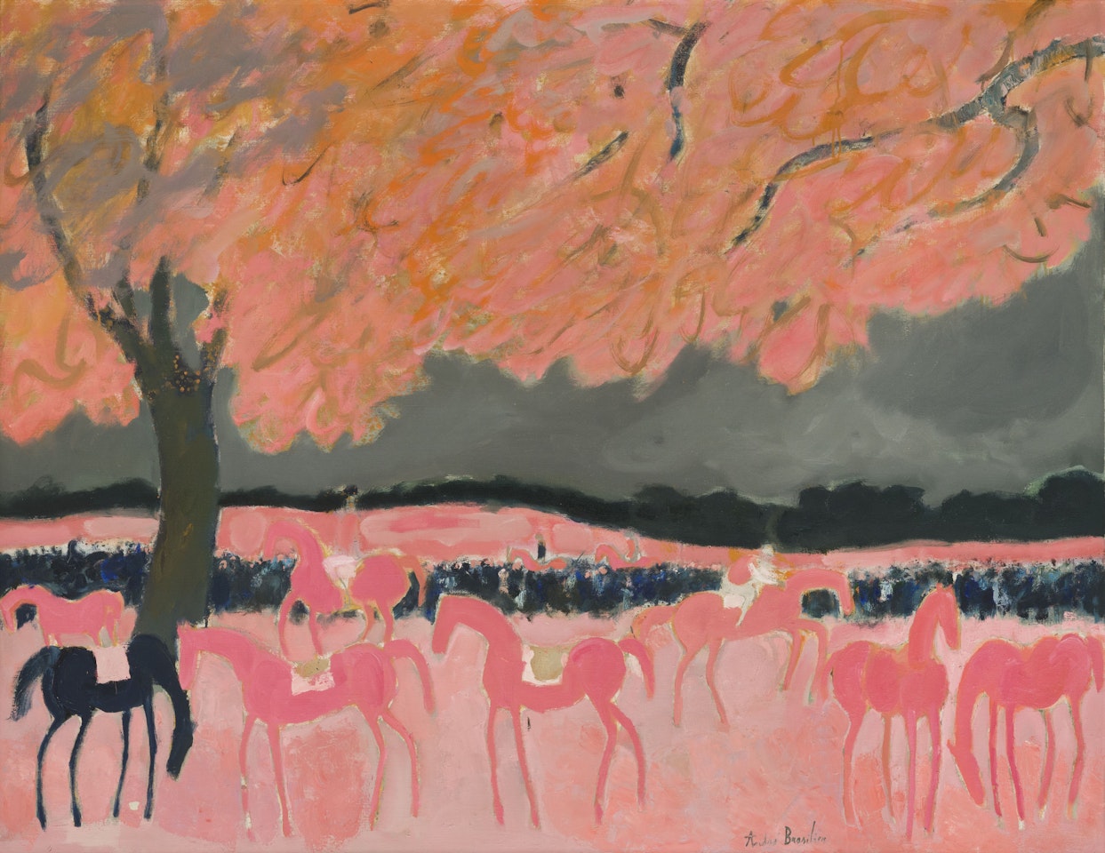 "Horse riding festival in pink at Fère en Tardenois. Aisne" by André Brasilier