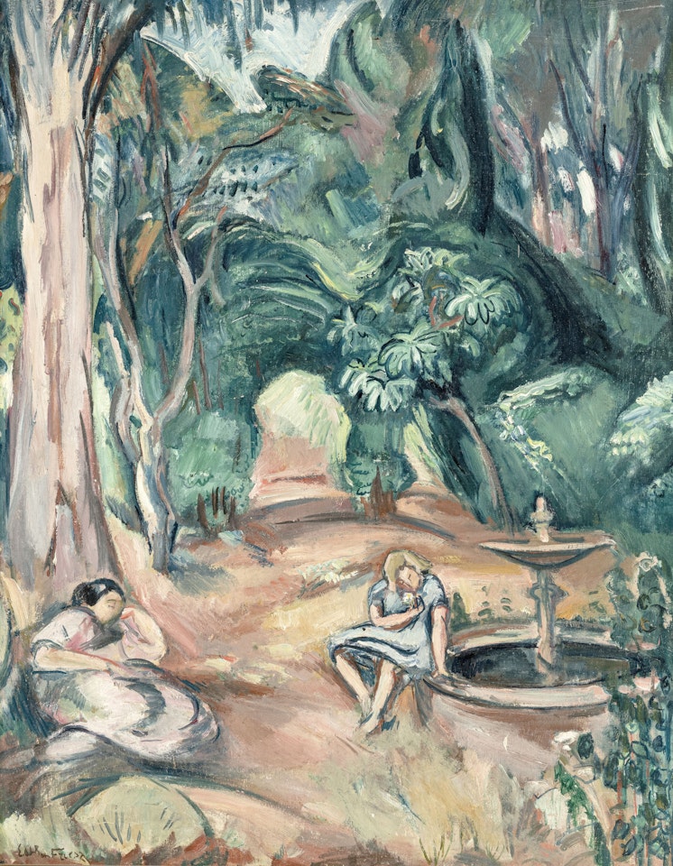 "Animated landscape (Women seated at the edge of a fountain)" by Othon Friesz