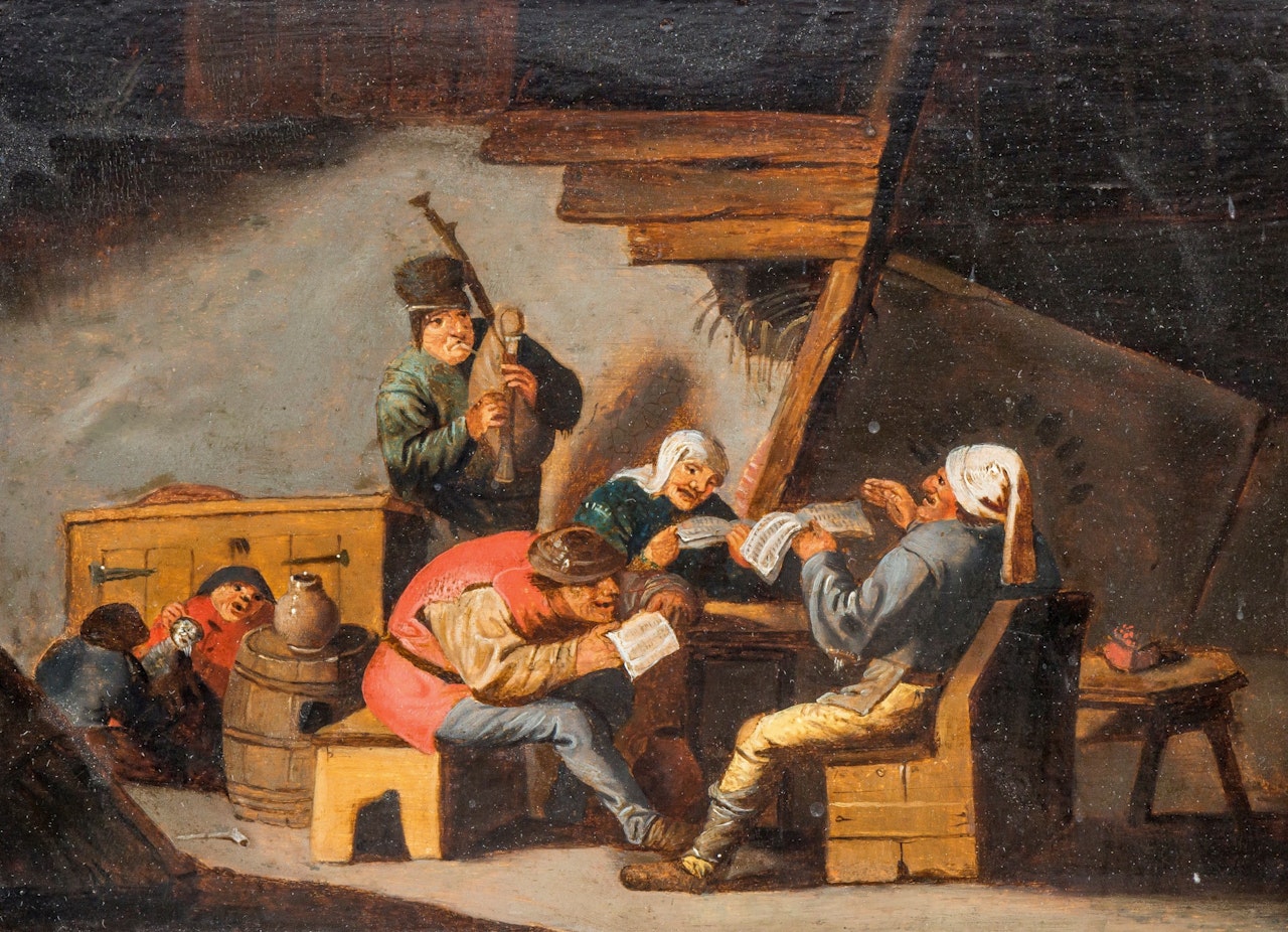 Tavern scene by Adriaen van Ostade