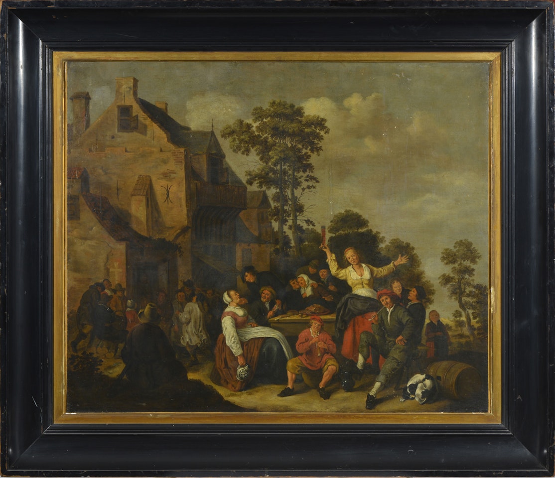 Village scene by Jan Miense Molenaer