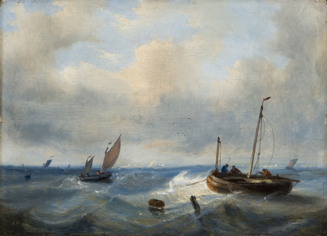 Fishermen at sea by François Etienne Musin