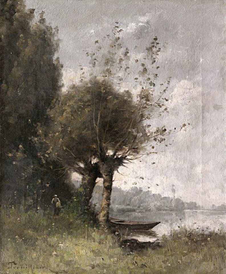 Peasant woman by the river by Paul Désiré Trouillebert