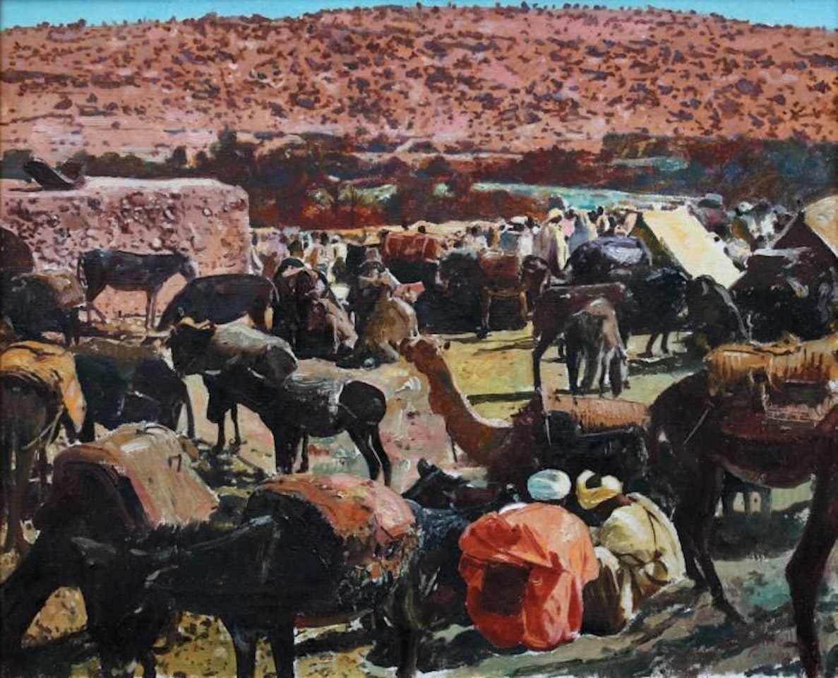 THE MARKET IN M"ZAMEZ by Jacques Majorelle