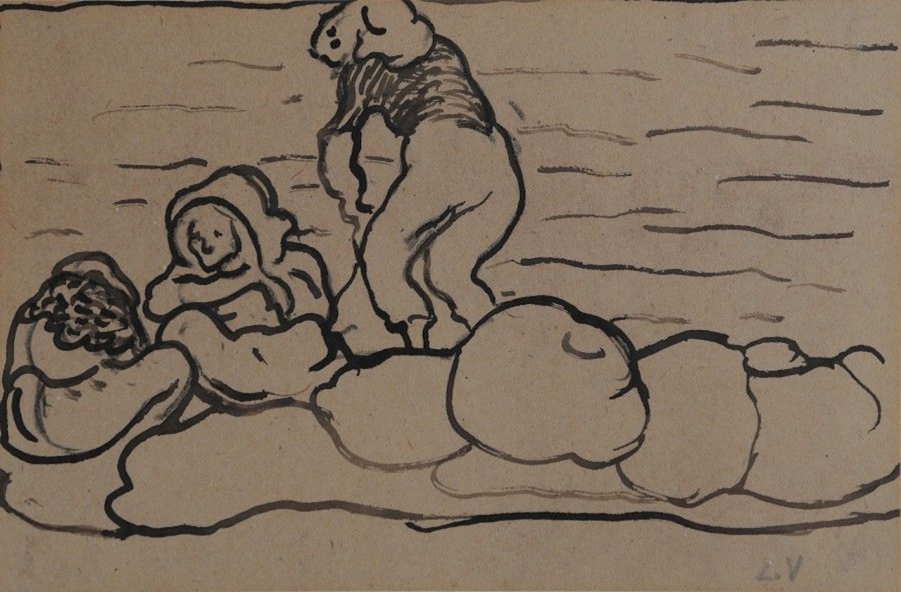 Characters on the beach by Louis Valtat