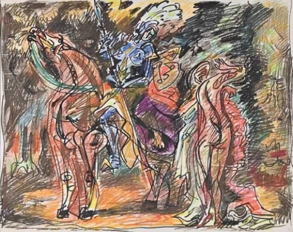 “THE KNIGHT AND THE NYMPH” by André Masson